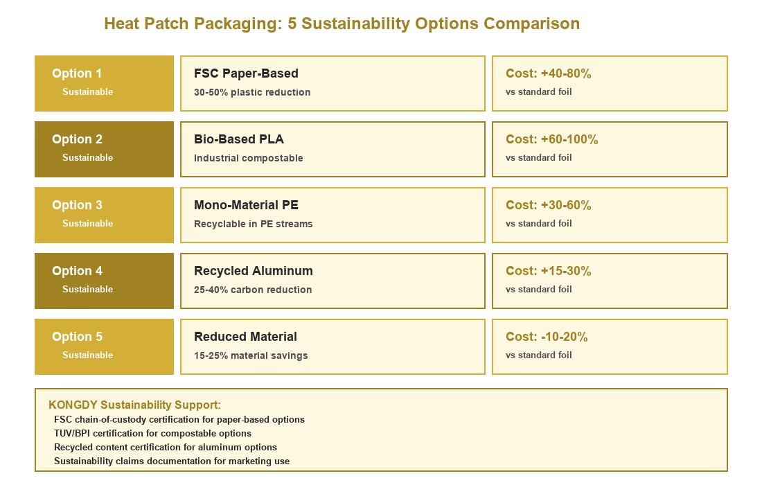 Heat Patch Sustainable Packaging 5 Options Comparison Matrix