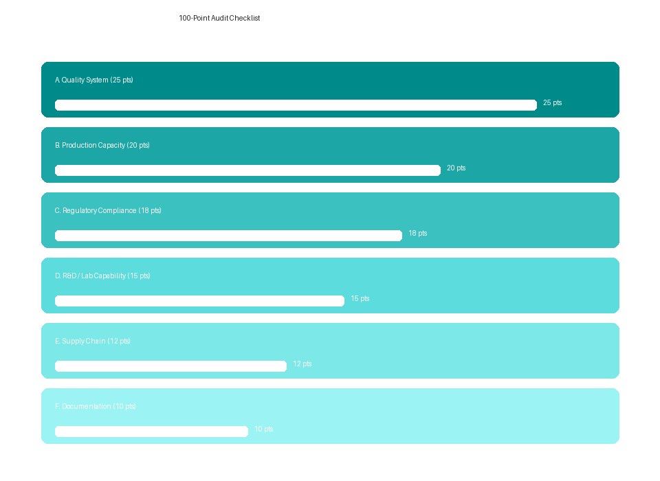 100-point audit checklist scoring system
